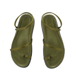 Eleftheria Footbed Satin Khaki sandals top
