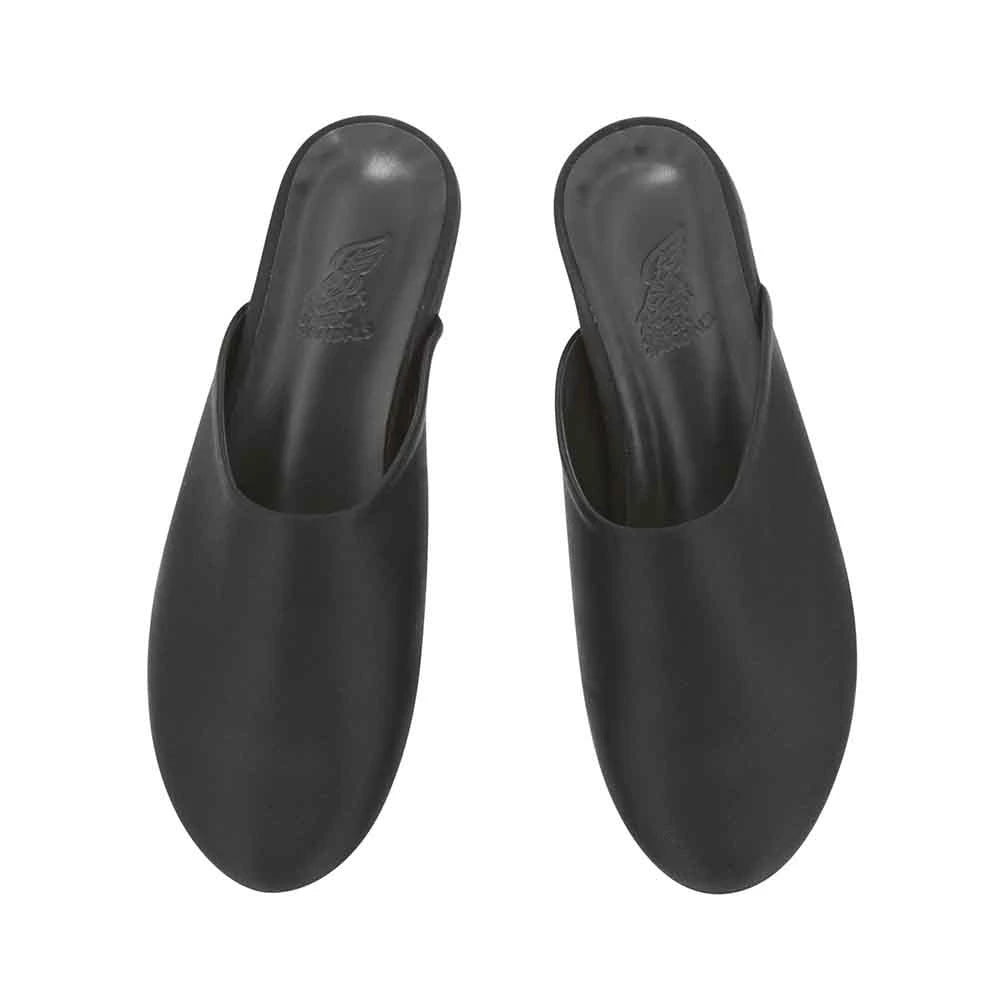 The Slipper Satin All Black top view