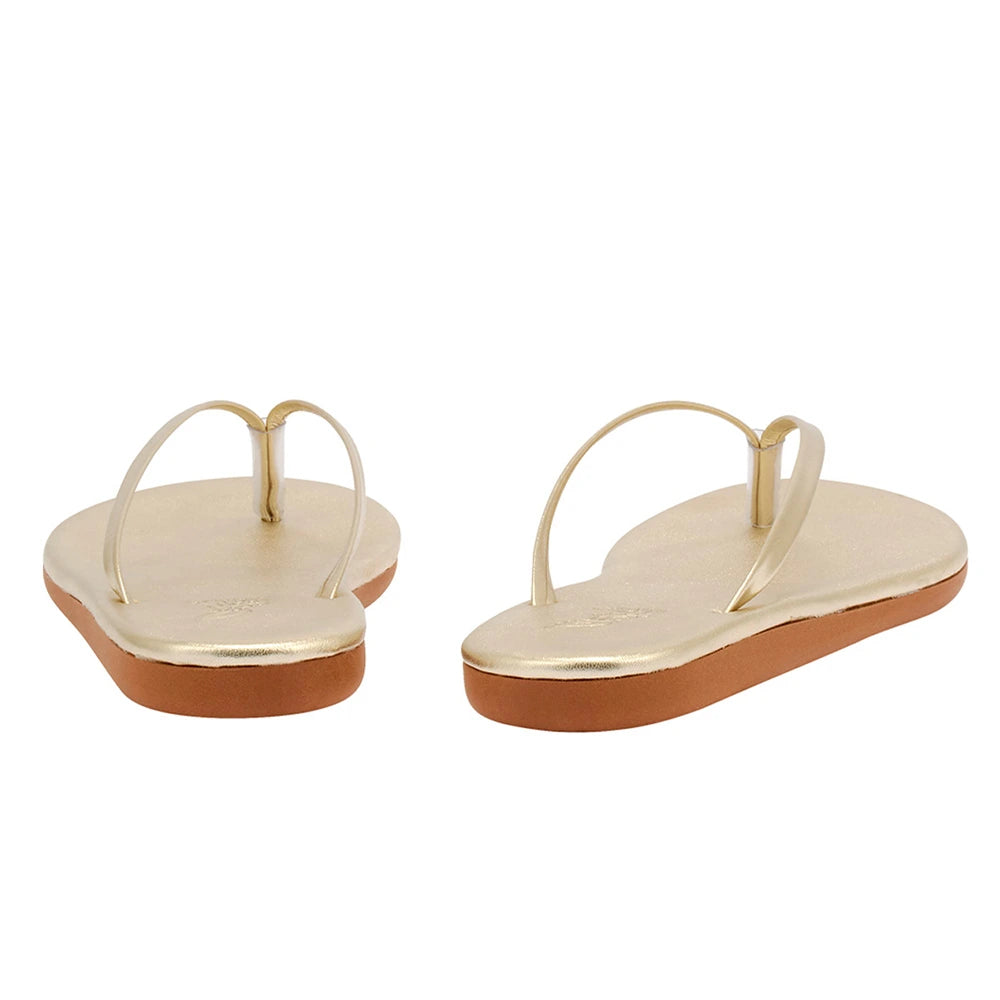 Saionara Leather Flip Flop All Platinum back