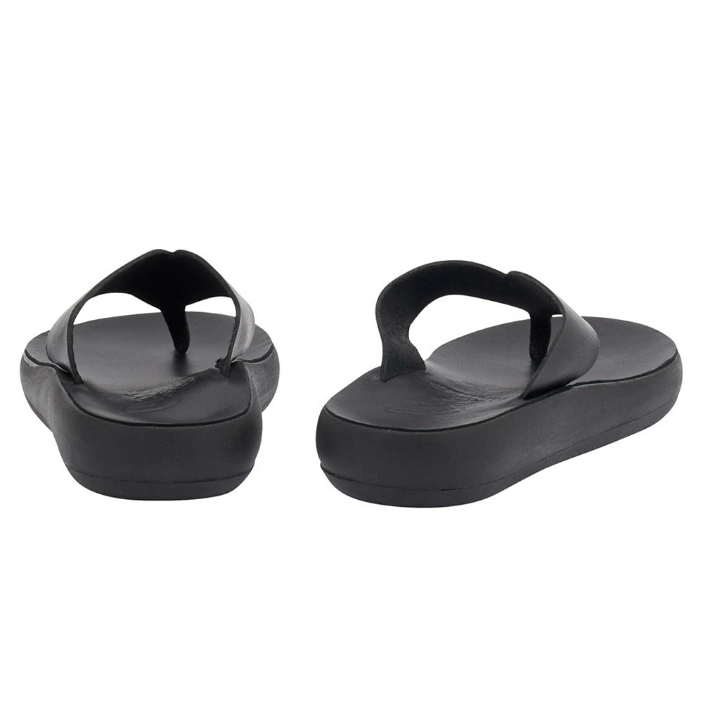 サンダル・ミュール ANCIENT GREEK SANDALS Black leather Charys thong slippers Charys leather sandals in black - Ancient Greek Sandals