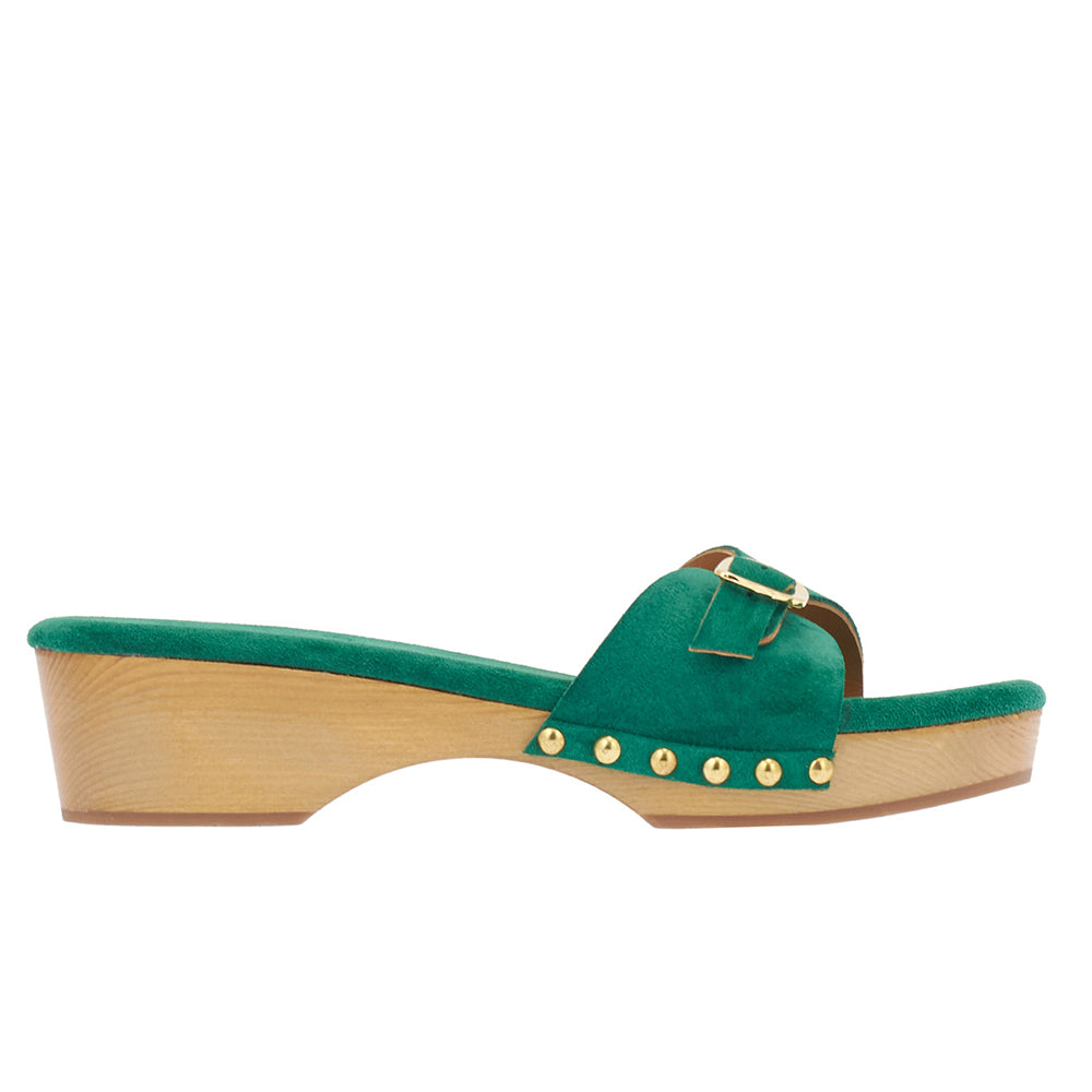 ancient greek sandals Omonia sabot Green