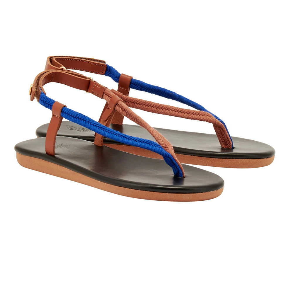 Zoi Cord/Leather Blue sandals 3-4