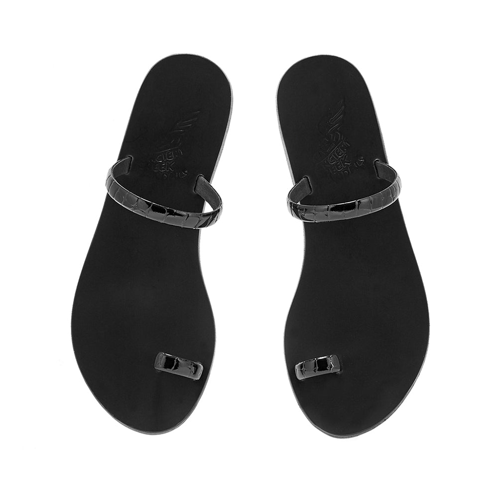 サンダル・ミュール ANCIENT GREEK Women Sandals RIA BLACK Ancient Greek Sandals Aerati Raffia Ballerinas | Black