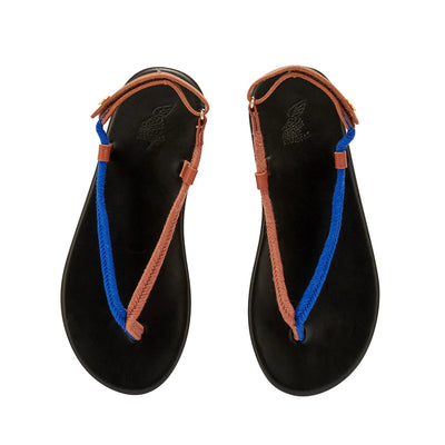 Zoi Cord/Leather Blue sandals top