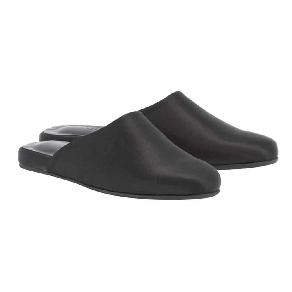 The Slipper Satin All Black 3-4 view
