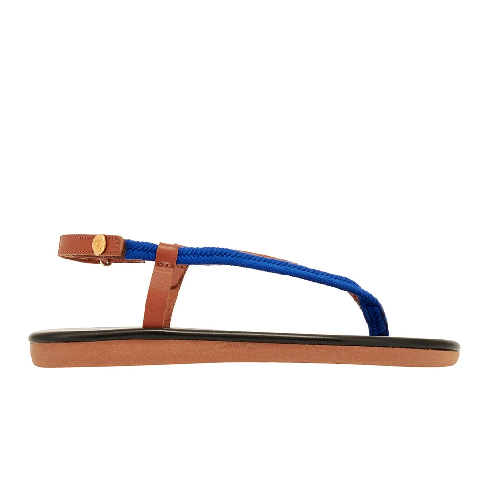 Zoi Cord/Leather Blue sandals side