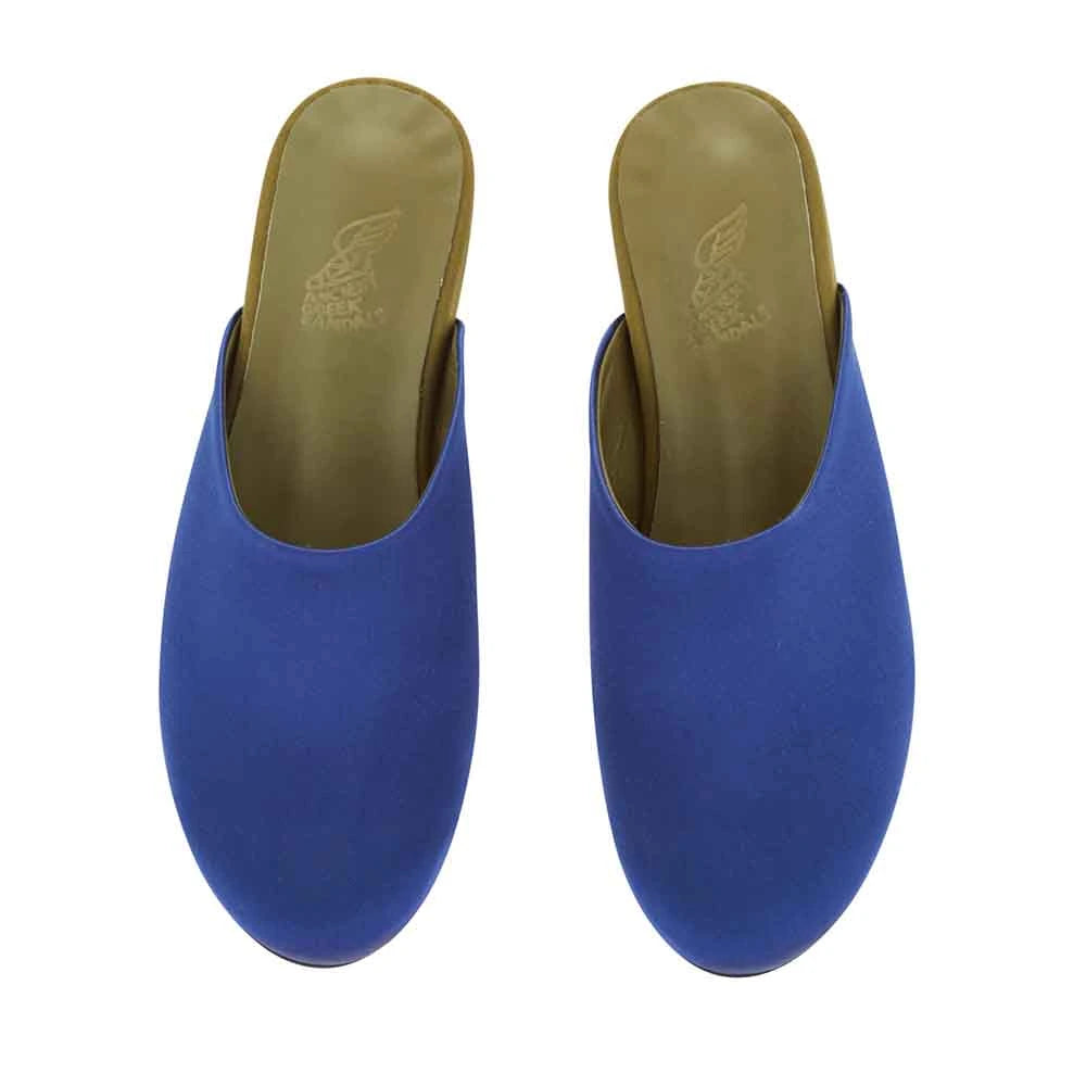 The Slipper Satin Navy/Khaki top view