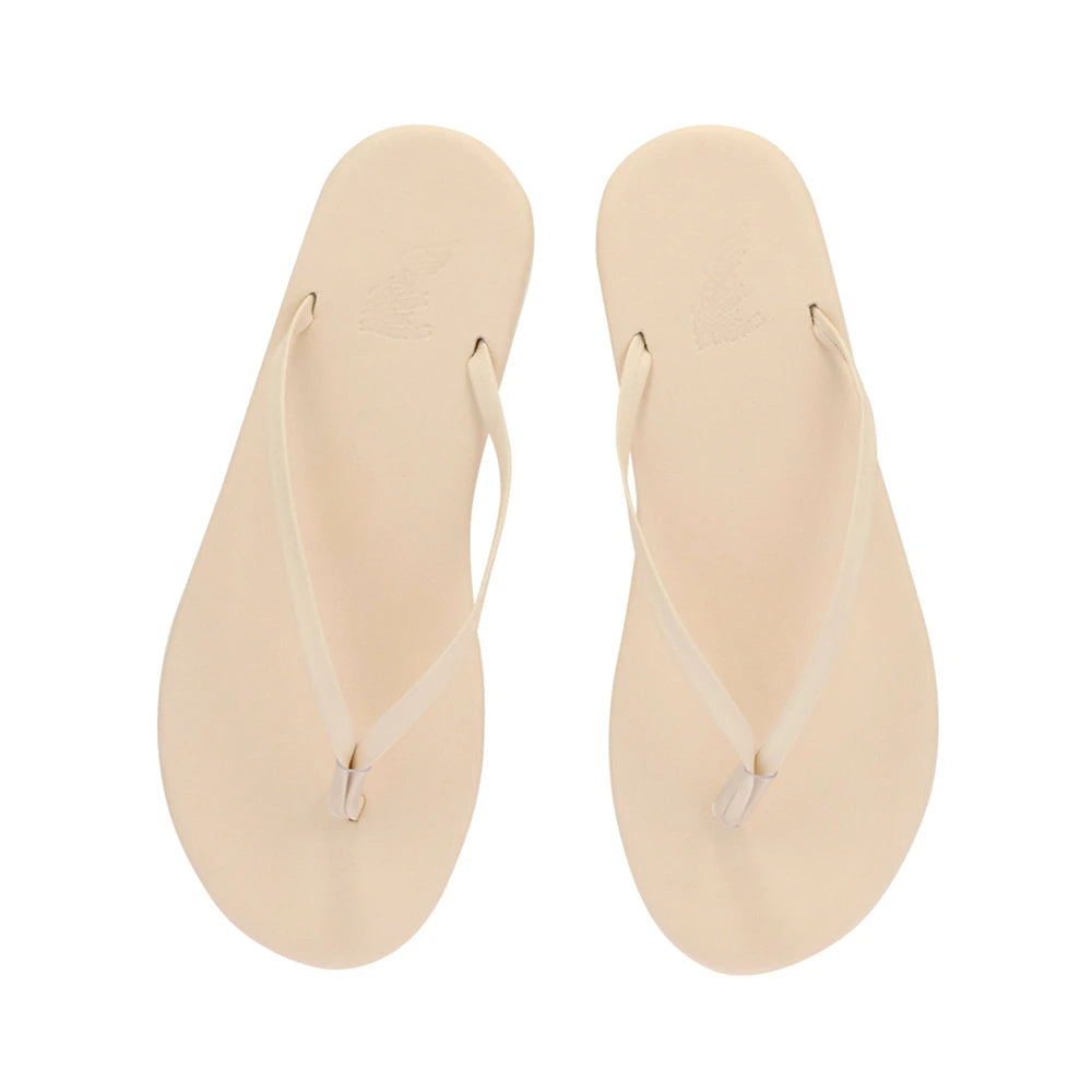 Saionara Leather Flip Flop Off White top