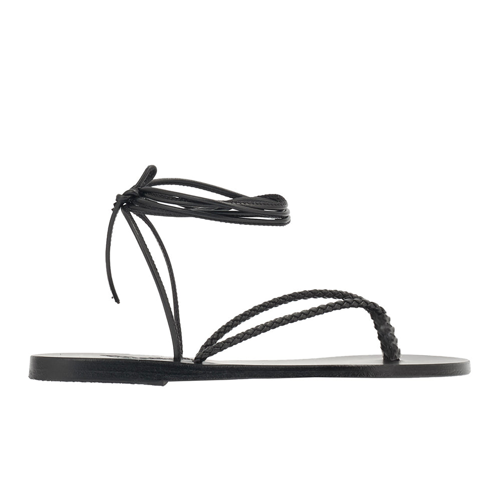 ancient greek sandals Mitos Black