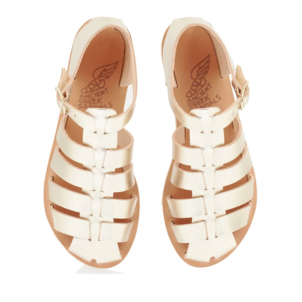 Homeria Leather Platinum sandals top
