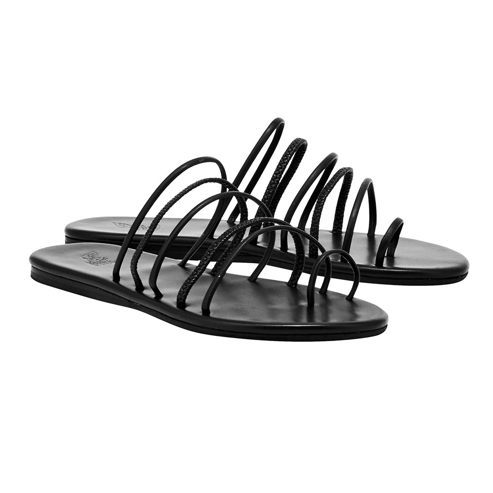 Imatio Synthetic Leather Black – Ancient Greek Sandals