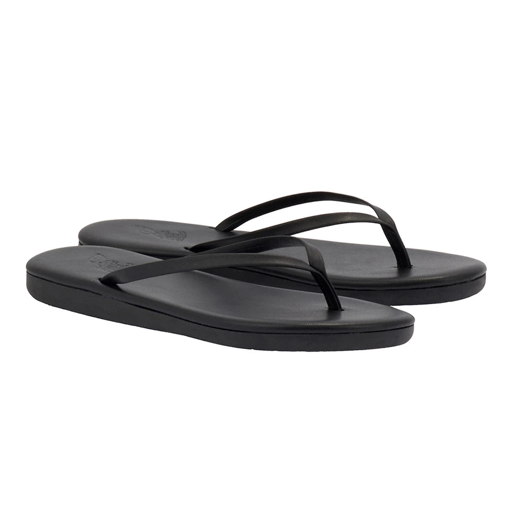 Saionara Leather Flip Flop Black 3-4