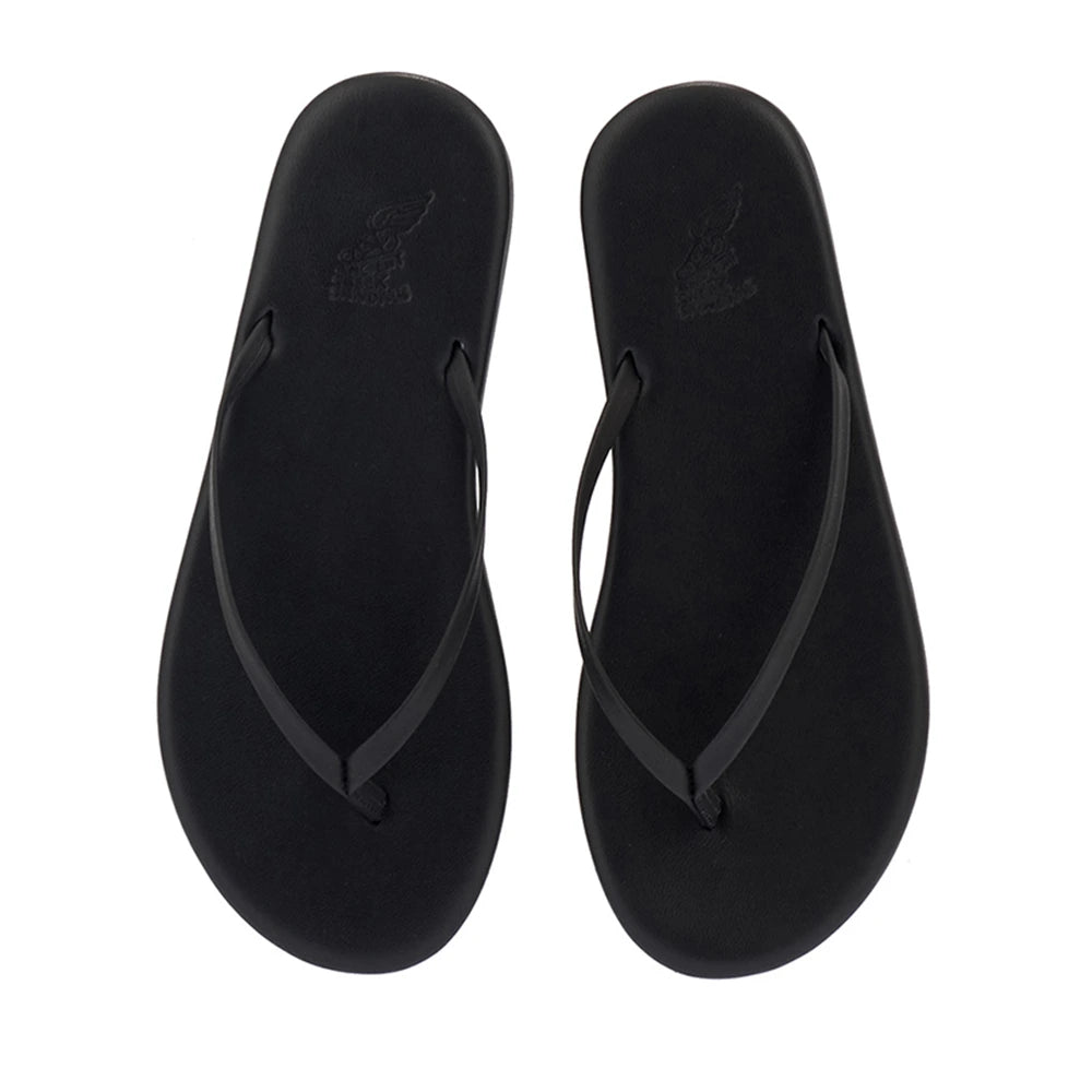 Saionara Leather Flip Flop Black top