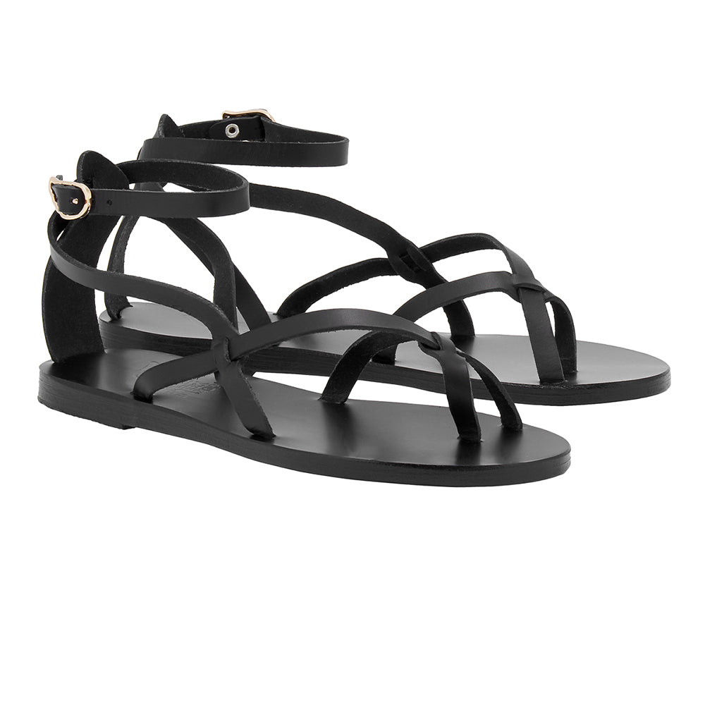 Tomi Leather Black – Ancient Greek Sandals