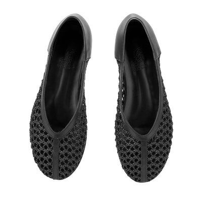 Aeropi Ballet Flat Raffia Black top