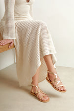 Delia Leather Platinum sandals