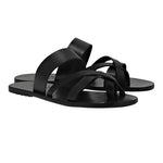 Jason Leather All Black sandals3-4