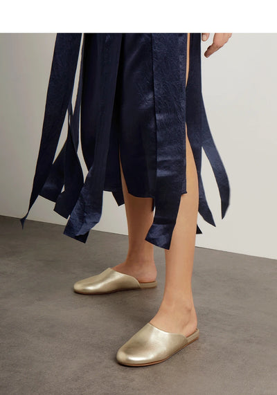 The Slipper Leather Platinum sandals