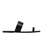 Thalos Leather Black sandals side