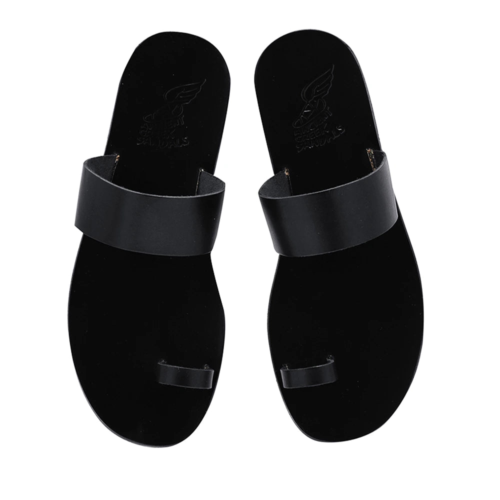 Thalos Leather Black sandals top