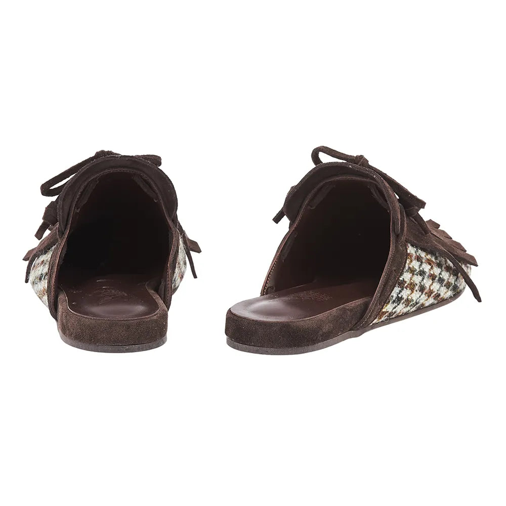 Thelma Fringe Tweed Brown