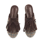 Thelma Fringe Tweed Brown