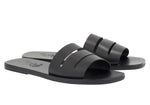 Thiseas Black Leather sandals 3-4_view